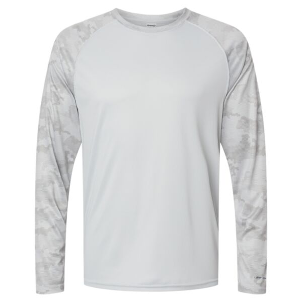Unisex Cayman Performance Camo Colorblocked Long Sleeve T-Shirt Thumbnail