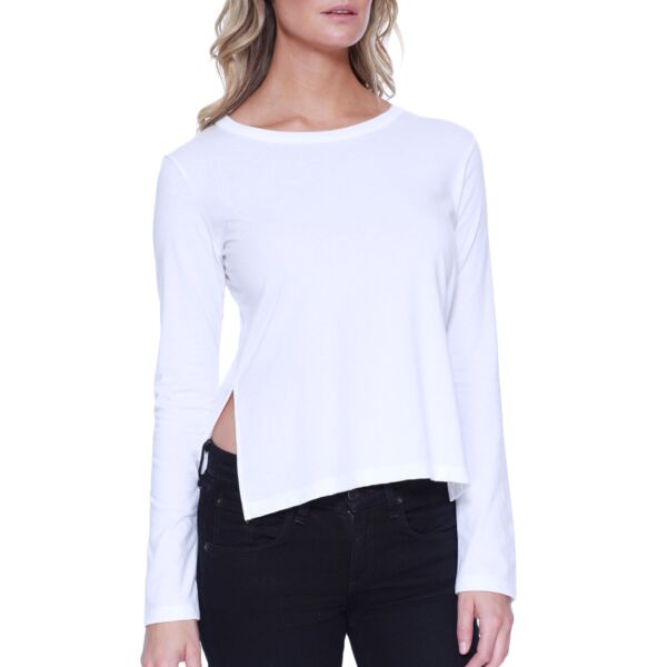Ladies' CVC High Low Long-Sleeve T-Shirt Thumbnail