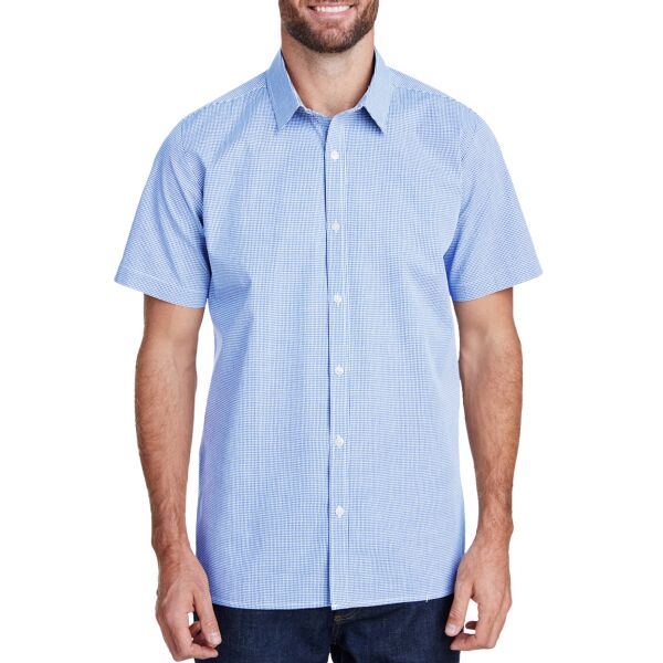 Men's Microcheck Gingham Short-Sleeve Cotton Shirt Thumbnail