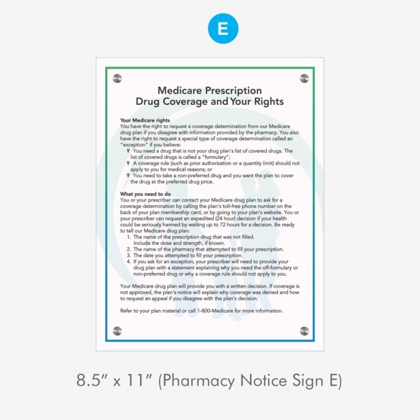 Medicare Prescription Drug Coverage and Your Rights Sign Thumbnail