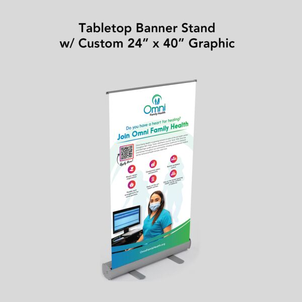 Tabletop Banner Stand w/ Custom 24” x 40” Graphic Thumbnail