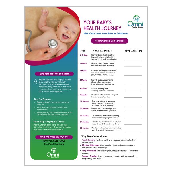 Pediatric Well-Child Visit Flyer - 8.5" x 11" Thumbnail