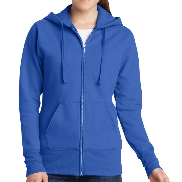 (OMNI) Ladies Classic Full Zip Hooded Sweatshirt Thumbnail