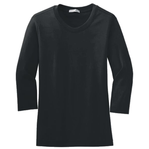 (DPSI) L517 Ladies Modern Stretch Cotton 3/4 Sleeve Scoop Neck Shirt Thumbnail